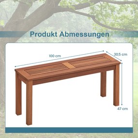 Záhradná lavica odolná voči poveternostným vplyvom 2-miestna lavica bez operadla drevená lavica do 150 kg 100 x 30,5 x 47 cm 2 kusy