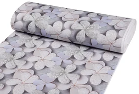Biante Dekoračný štvorcový obrus PML-032 Designové kvety na sivom 120x120 cm