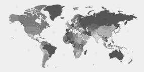 Obraz na korku mapa štátov v čiernobielom prevedení