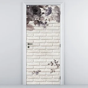 Fototapeta na dvere - Múr s kyticou (95x205cm)