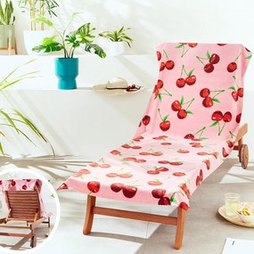 Ružová bavlnená plážová osuška 78x200 cm Cherries – Catherine Lansfield