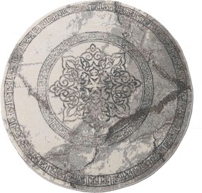 DY Moderný koberec Vista 04, sivý, kruhový vzor Rozmer: 80 cm