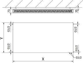 Mexen, Mexen Flat CVF21 panelový radiátor 900 x 1300 mm, spodné pripojenie, 2066 W, čierny - W621F-090-130-70
