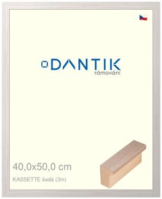 DANTIK rám na obraz 40x50 | KASSETTE šedá (Plexi Čiré)