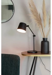 Čierna stolová lampa s kovovým tienidlom (výška 60 cm) Hajo – White Label