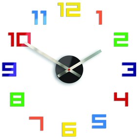 3D nalepovacie hodiny Digit farebné