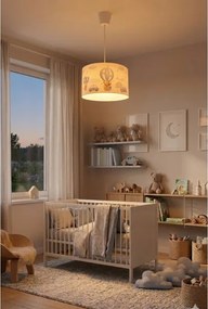 Brilagi - LED detský luster na lanku BOBO 1xE27/60W/230V, priemer 35 cm, modrý/medvedíky