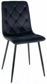 Sametová jídelní židle Jerry černá