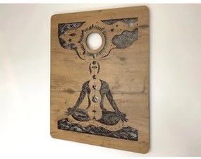 Li-Go 4421/A/4 - LED nástenná dekorácia LED/10W/5V 30000 mAh 70x90 cm dub/čakry