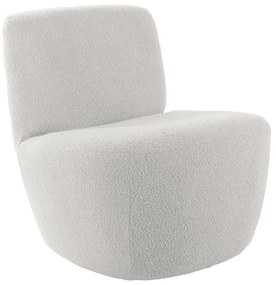 Biele kreslo z textílie buklé Ada – Leitmotiv