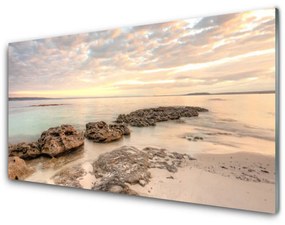 Skleneny obraz More kamene krajina 140x70 cm