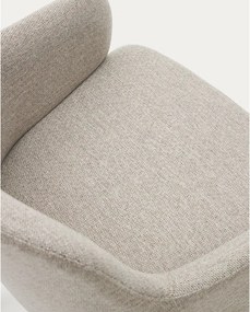 Béžové čalúnené jedálenské kreslo s podrúčkami Nelida – Kave Home