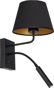 Nástenná lampa ARDEN 1xE27/60W/230V + 1xG9/8W čierna/zlatá