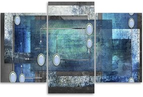 Gario Obraz na plátne Modrá abstrakcia - 3 dielny Rozmery: 120 x 80 cm