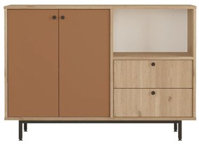 Komoda Rebutia 2 (dub + tehlová) . Vlastná spoľahlivá doprava až k Vám domov. 1102497