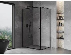 Mexen Mist-B, 1-krídlový výklopný sprchový kút, ľavý, 70 x 80 cm, číre sklo-čierny rám, 8A2T-070-080-70-70-L