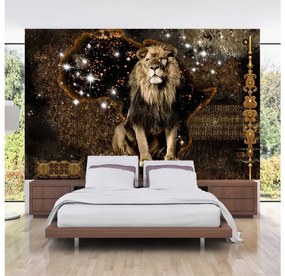 Artgeist Fototapeta - Golden Lion Veľkosť: 147x105, Verzia: Samolepiaca