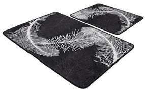 Antracitové kúpeľňové predložky v súprave 2 ks 60x100 cm Alisan – Foutastic