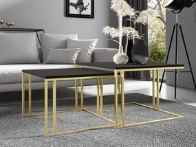 Set 2 konferenčných stolíkov Froyd Gold (zlatá + čierny molet) . Vlastná spoľahlivá doprava až k Vám domov. 1105862