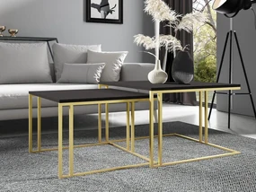 Set 2 konferenčných stolíkov Froyd Gold (zlatá + čierny molet) . Vlastná spoľahlivá doprava až k Vám domov. 1105862