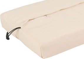 Záhradná lavica HWC-G16, polyratan - hnedá, krémový vankúš