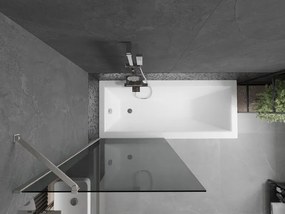 Mexen Next, 1-krídlová vaňová zástena 80 x 150 cm, 6mm šedé sklo, oceľová, 895-080-000-00-40-97