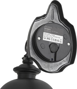 Klasické vonkajšie nástenné svietidlo čierne s čírym sklom - Genoa