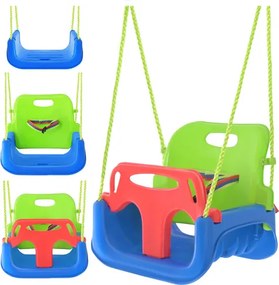 Rastúca detská hojdačka  3v1 na lanách - do interiéru aj záhrady modrá