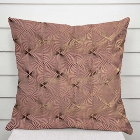 Biante Zamatová obliečka na vankúš Isabela IBL-009 Rose Gold trojuholníky na staroružovom 70 x 90 cm