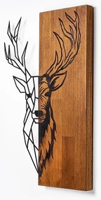 Nástenná dekorácia 36x58 cm jeleň drevo/kov