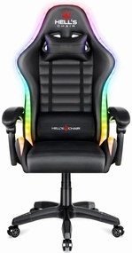 1003 Herná stolička čierna LED RGB podsvietenie