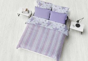 Prehoz na posteľ LAVENDER GARDEN 200x220 cm - fialový/biely