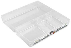 Organizér, vložka do zásuvky, transparentný FLEXI, 4 priehradky 31 x 31 cm