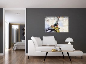 Obraz - Digitálne umenie Eiffelovej veže (90x60 cm)