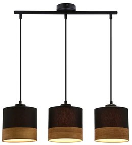 Luster na lanku PORTO 3xE27/60W/230V čierna/hnedá