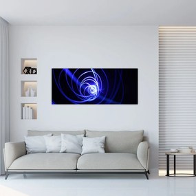 Obraz modrých špirál (120x50 cm)