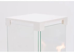 Planika Faro GAS - Vonkajší plynový krb 142x36 cm 8kW biela + ochranný kryt