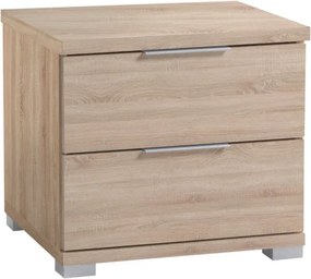 Nočný stolík s 2 zásuvkami Smilla, výška 43 cm, dub sonoma