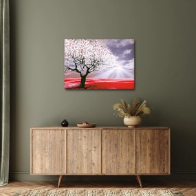 Červený obraz stromu (70x50 cm)