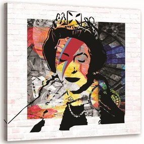 Obraz na plátně Banksy Anglická královna - 50x50 cm