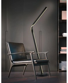 Čierna LED stojacia lampa s kovovým tienidlom (výška 181 cm) Cicenza – CINQUE