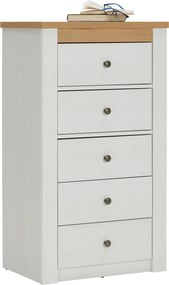 XXXLutz KOMODA, biela, farba jaseňa, dub San Remo, 62,2/110,7/42 cm Landscape - Komody - 001803069113