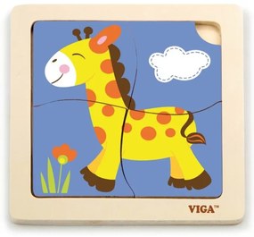 Viga puzzle 4 dílky žirafa