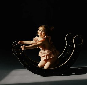 Montessori drevená hojdačka čierna M Biela