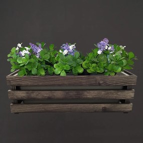 AMADEA Drevený obal na kvetináč tmavý, 52x21,5x17cm, český výrobok