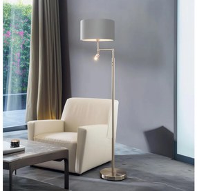 Eglo - LED Stojacia lampa TUNJA 1xE27/60W/230V + LED/2,1W pr. 38 cm chróm/šedá