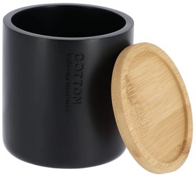 Kúpeľňová nádoba Loudis, čierna/s drevenými prvkami