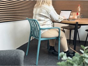 Plastová stolička TREGO s opierkami, antracitová