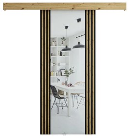 Posuvné dvere 90 cm Myles I (dub artisan + čierna matná). Akcia -20%. Vlastná spoľahlivá doprava až k Vám domov. 1043556