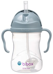 Hrnček so slamkou - modrý 240 ml